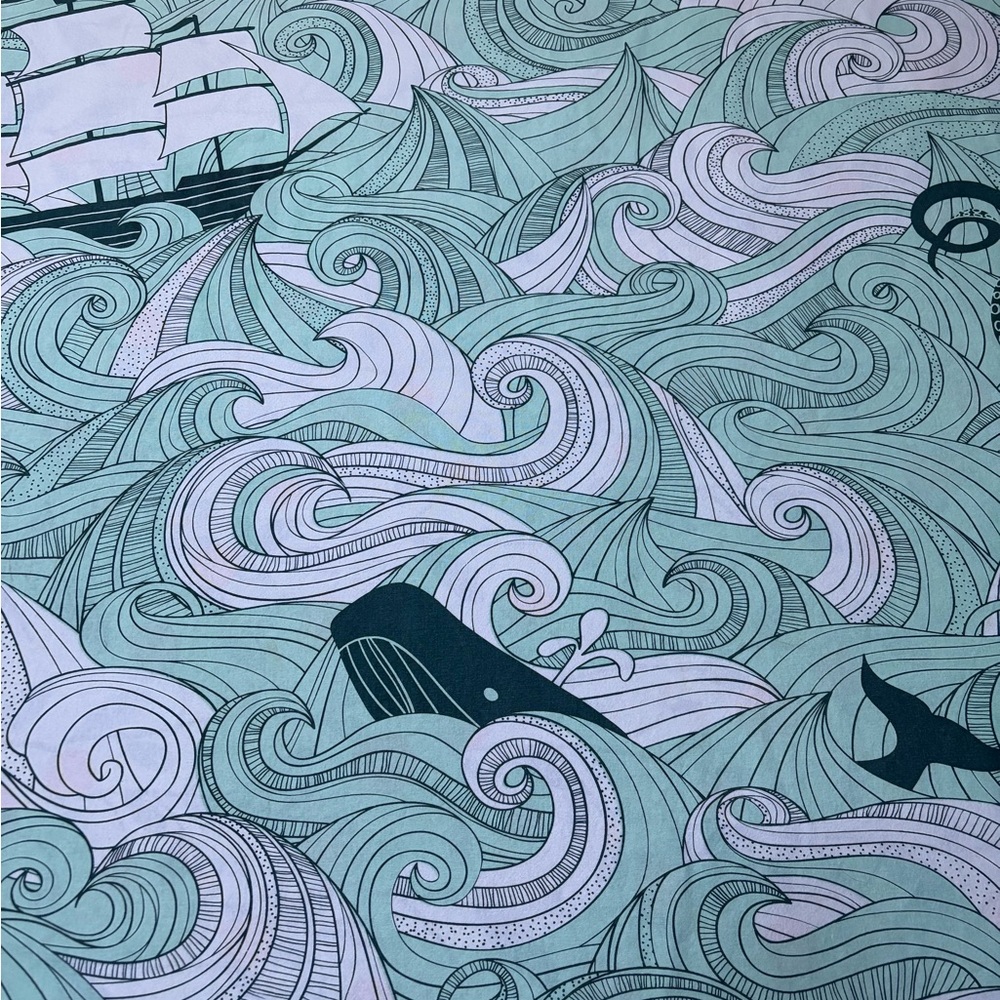 Modcloth Nautical Shower Curtain with Green and Black Design